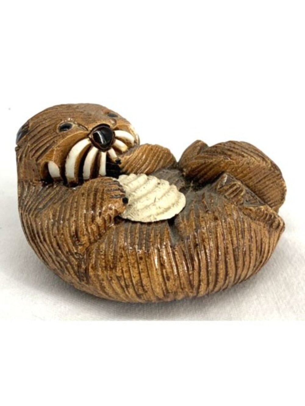 Artesania Rinconada Uruguay Vicuna Sea Otter Art Pottery Figurine 3.5” Long FLAW